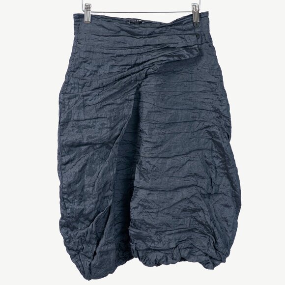 Sarah Pacini Navy Metallic Crinkled Bubble Skirt - Picture 1 of 6